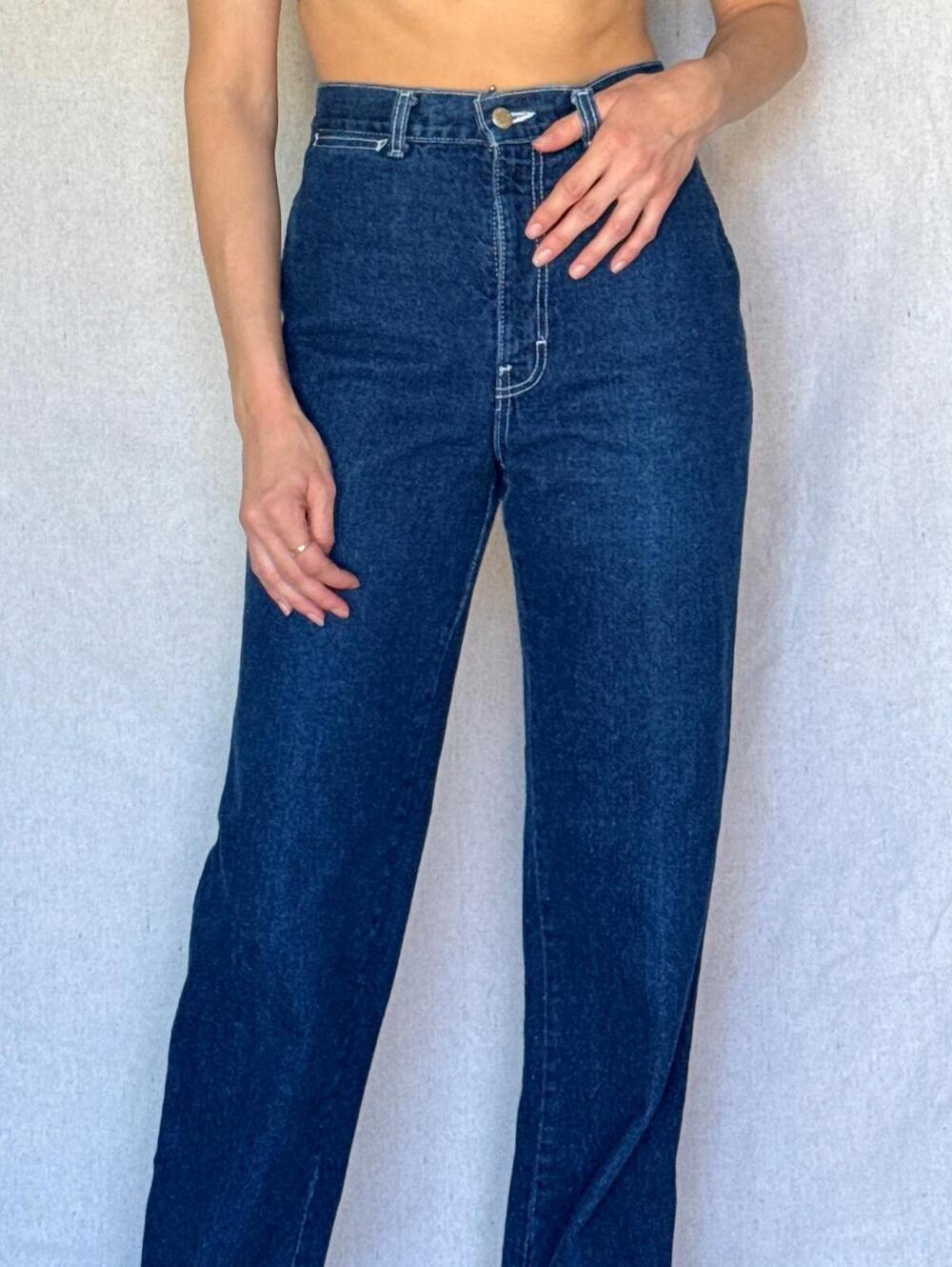 80s Dark Wash High Rise Brittania Jeans - Picture 15 of 16
